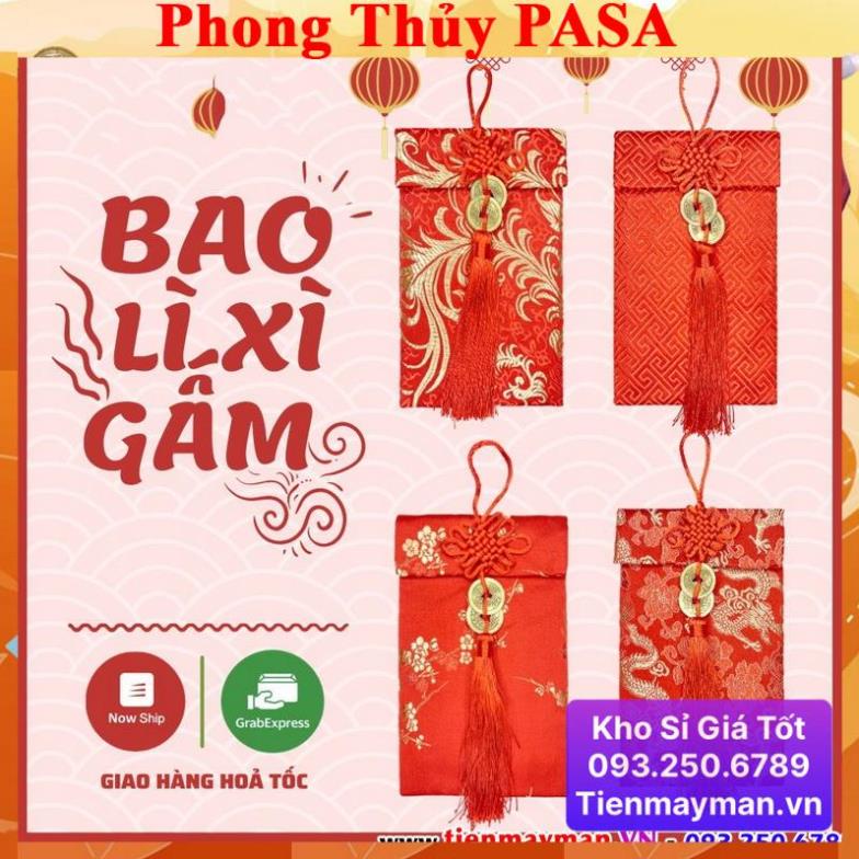 Bao Lì Xì Gấm Tết 2024 - Bao Lì Xì Vải Gấm Cao Cấp , Bao Nạp Tài Mùa Cưới Vải Nhung nhiều hoa văn