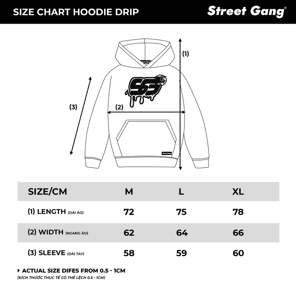 Drip Logo Hoodie - Trắng - Street Gang
