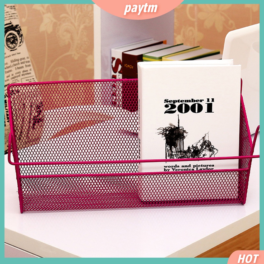 (PTM) Giỏ Lưới Kim Loại Treo Cạnh Giường Đựng Sách Tiện Dụng