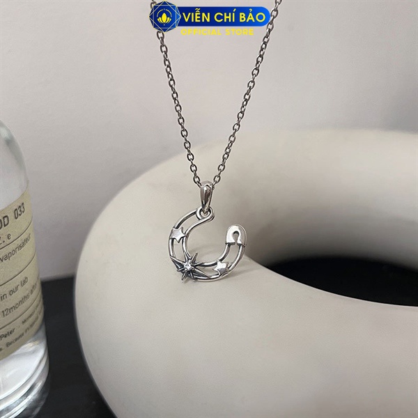 Dây chuyền ki m băng tròn ngôi sao chất liệu bạc Thái 925 thời trang phụ kiện trang sức Viễn Chí Bảo D000090