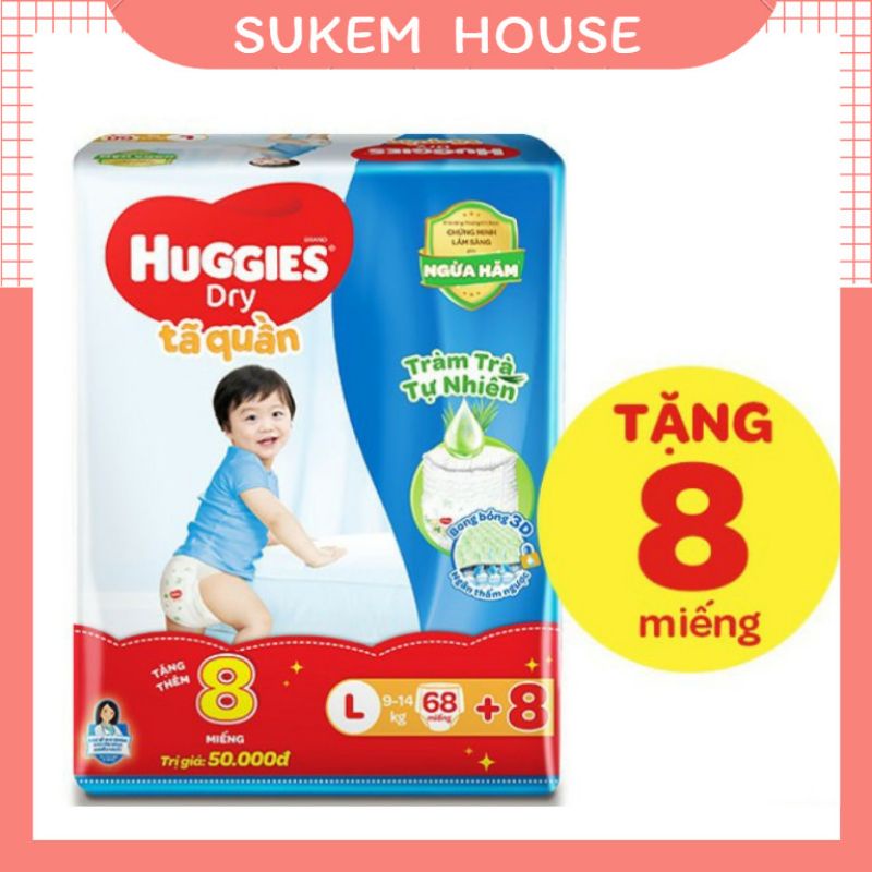 Tã / Bỉm HUGGIES Skin care tràm trà tự nhiên dán/ quần các size NB70+6/ S54+6/ M76+8/ L68/ XL60/ XXL54