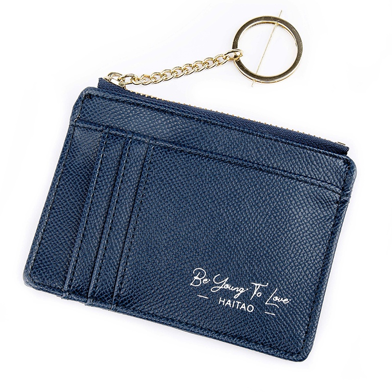 Ví mini Màu Trơn Có Khóa Kéo Nhiều Ngăn Đựng Thẻ Tiện Dụng Cho Nữ