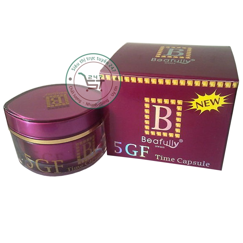 Kem dưỡng Trắng da mặt Phục hồi Chống lão hóa da ban ngày Beafully 5GF 50g (tím)