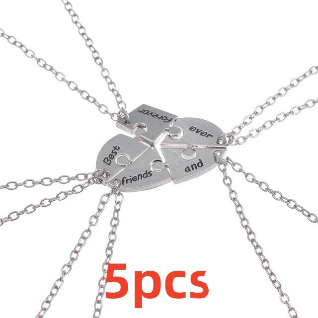 Set 5 Vòng cổ Mặt Tam Giác Khắc Chữ Best Friend And Ever Forever