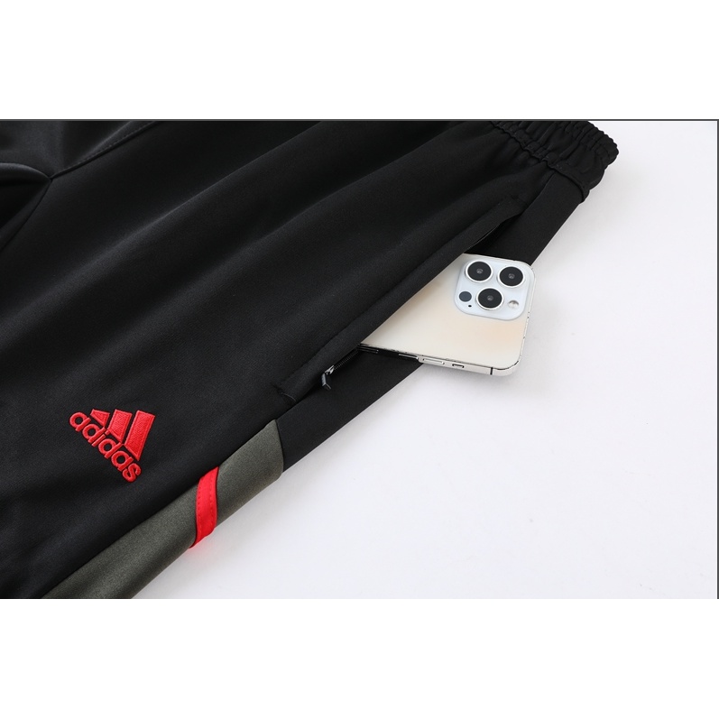 Bộ Quần Áo Bóng Đá Tay Dài Có Khóa Kéo Manchester United 2022-23 Thời Trang Thu Đông