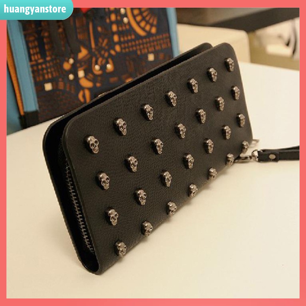 HY/ Ví giả da cầm tay họa tiết đầu lâu cổ điển cho nam và nữ | BigBuy360 - bigbuy360.vn