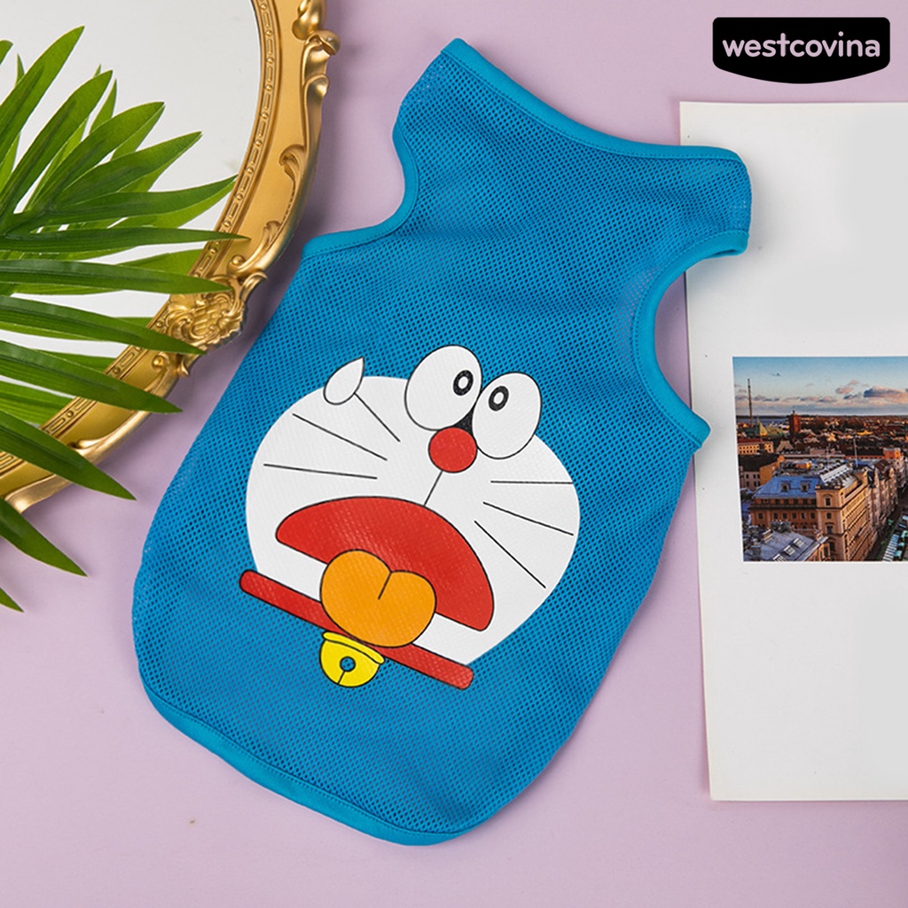 [COD]♘Áo Siêu Mỏng Bằng Polyester Mềm In Họa Tiết Hoạt Hình Cho Thú Cưng