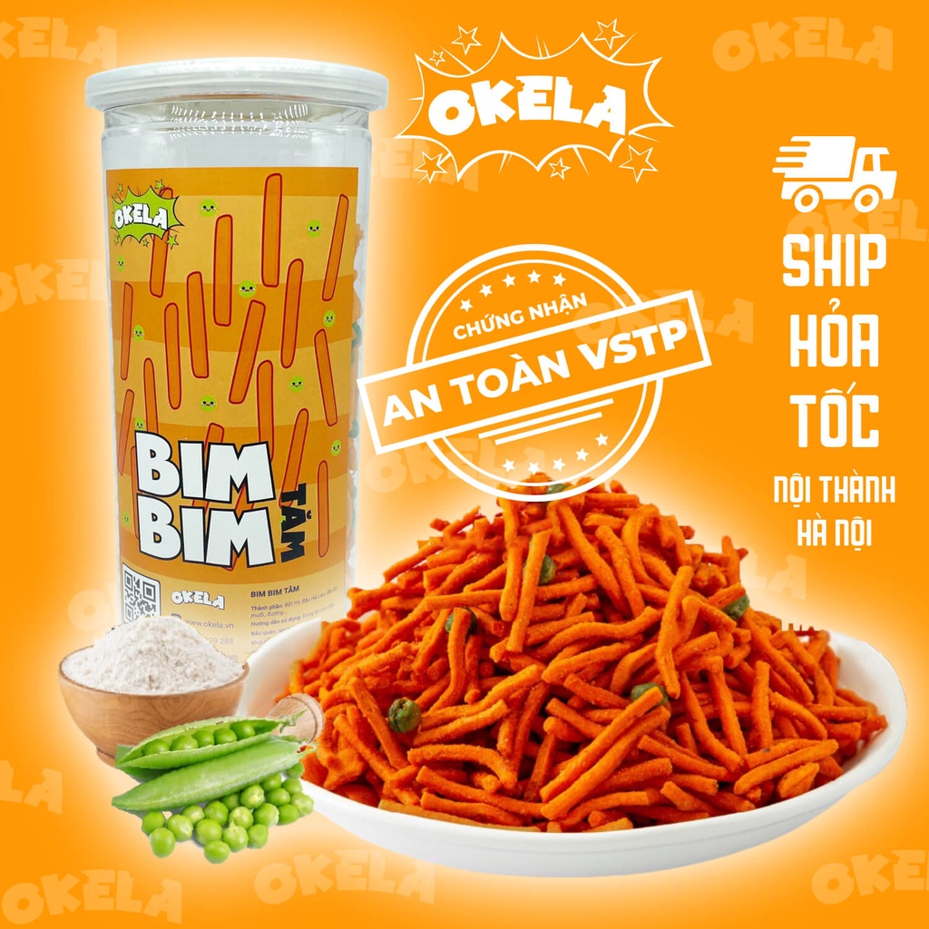 500G Bim Bim Tăm Đậu Hà Lan, Snack Que Bim Tăm Thái, đồ ăn vặt hot