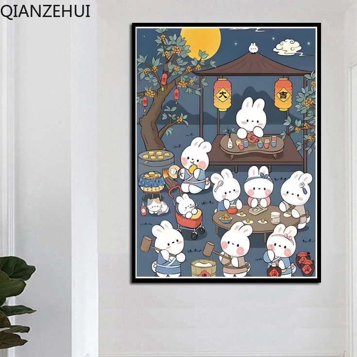 Tranh Thêu Chữ Thập Sợi Cotton 11CT Tự Làm Vẽ Hình Phong Cảnh Động Vật Nhỏ Trang Trí Phòng Ngủ Phòng Khách Phòng Ngủ Trẻ Em