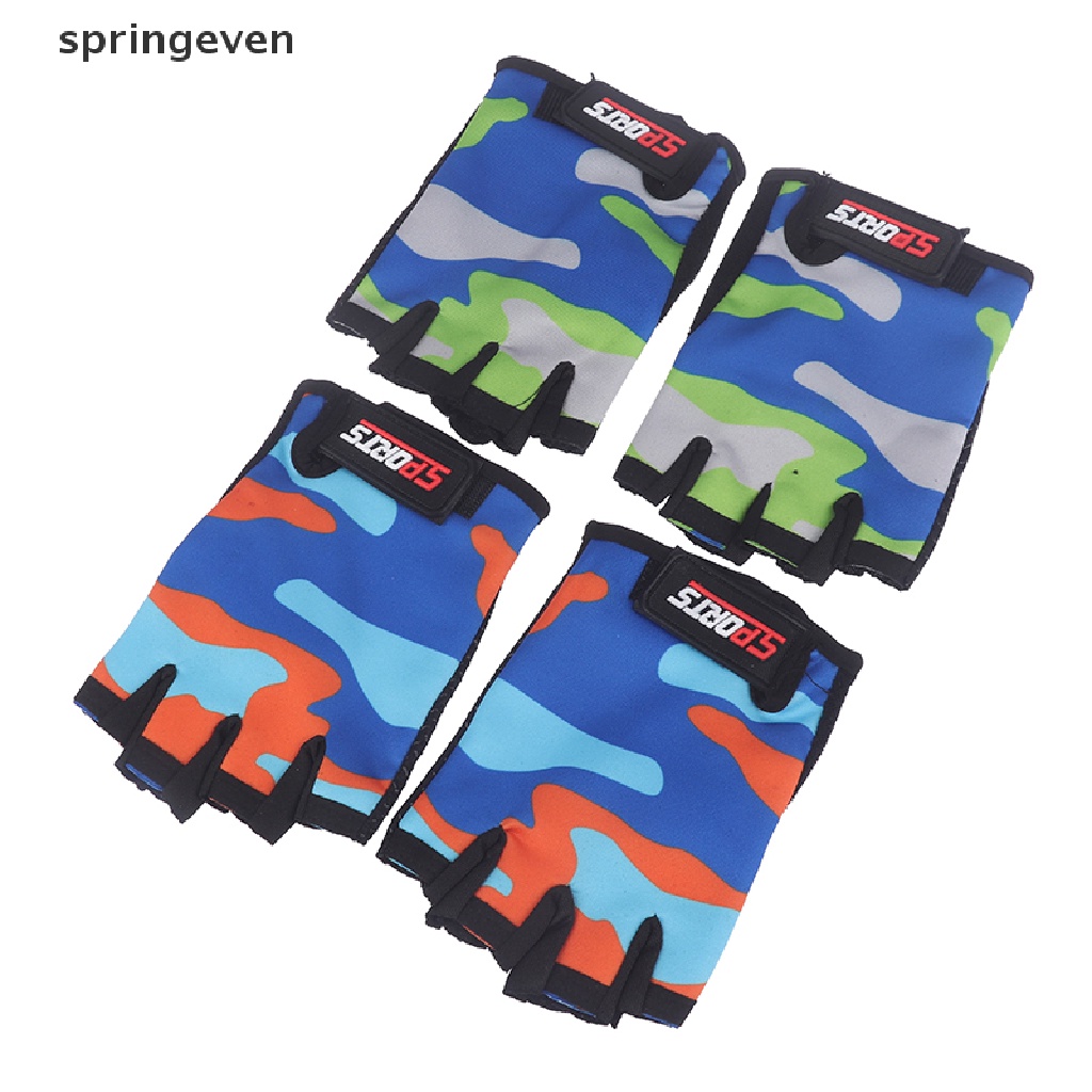 Găng Tay Nửa Ngón Co Giãn Chống Trượt Dành Cho Trẻ Em