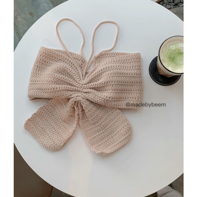 Áo Nơ croptop crochet - Áo croptop len handmade