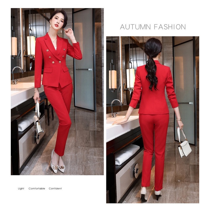 Set Áo Vest Tay Dài + Quần Dài TJ34 - Đỏ