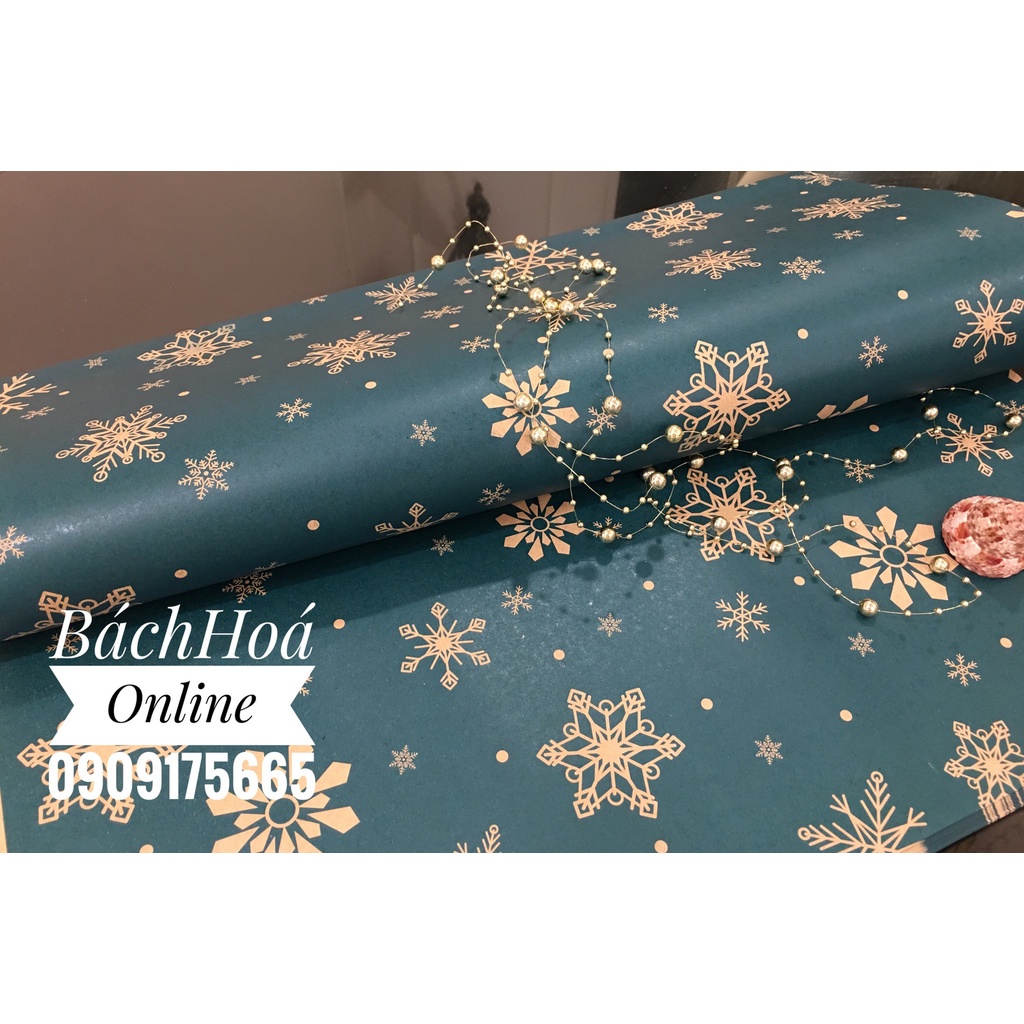 Giấy gói quà Noel-Giáng sinh - tông xanh