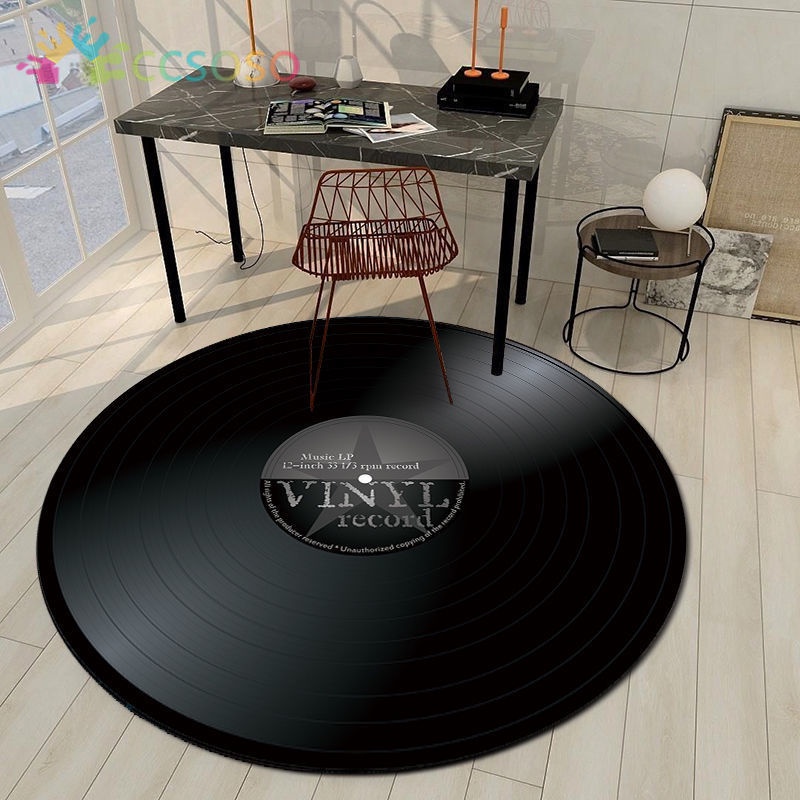 Thảm Vinyl Lót Bàn Ăn Hình Tròn Phong Cách Retro Mới 2022