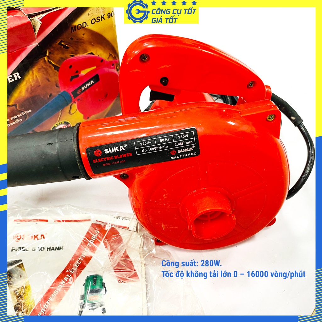 Máy thổi bụi cầm tay siêu mạnh chính hãng OSUKA OSK 900 Thổi Gió Lưu Lượng Lớn Hút Bụi Mịn Vào Túi Chứa 280W 16000rpm