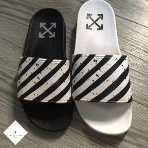 Dép Nam Nữ Quai Ngang OFF WHITE quai da siêu nét Siêu Bền & Rẻ LuyệnTrần.Store