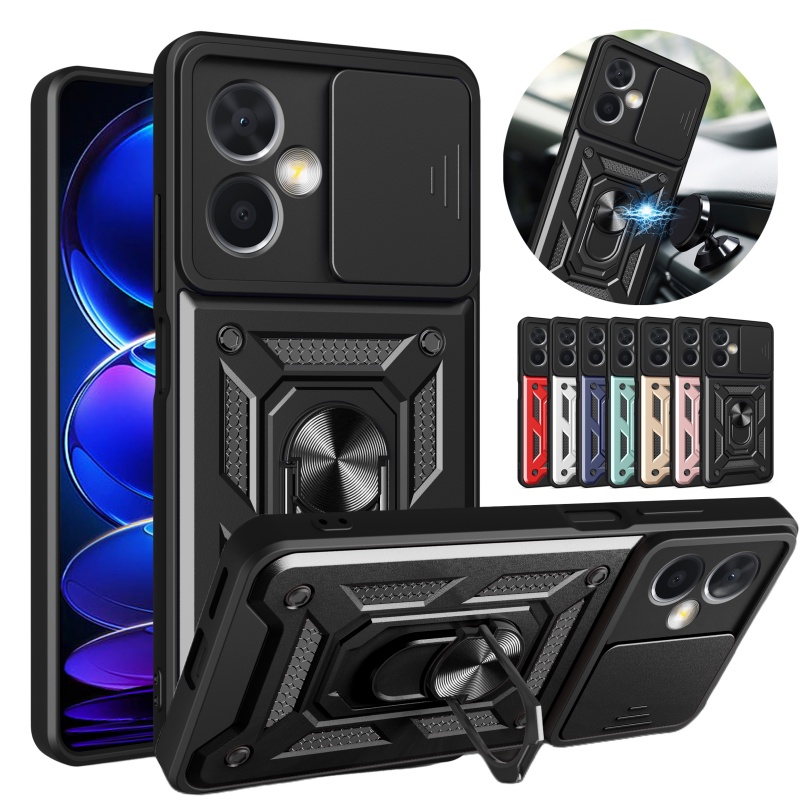 Ốp Điện Thoại Cứng Kiểu Giáp Chống Sốc Kèm Giá Đỡ Cho Xiaomi Redmi Note 12 Pro Plus 12Pro + Note12Pro Note12 5G
