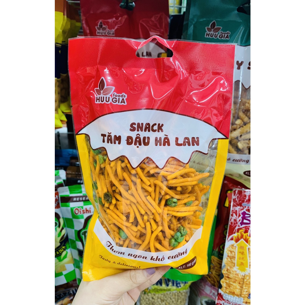 Snack tăm đậu hà lan Hữu Gia gói 160g