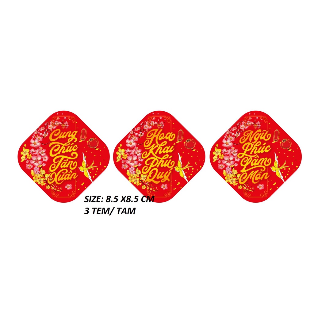 TDTT_Tem Tết , Tem Chúc Mừng Năm Mới trang trí hộp bánh, kẹo, mứt ngày TẾT_STICKER NIÊM PHONG HỘP GIẤY