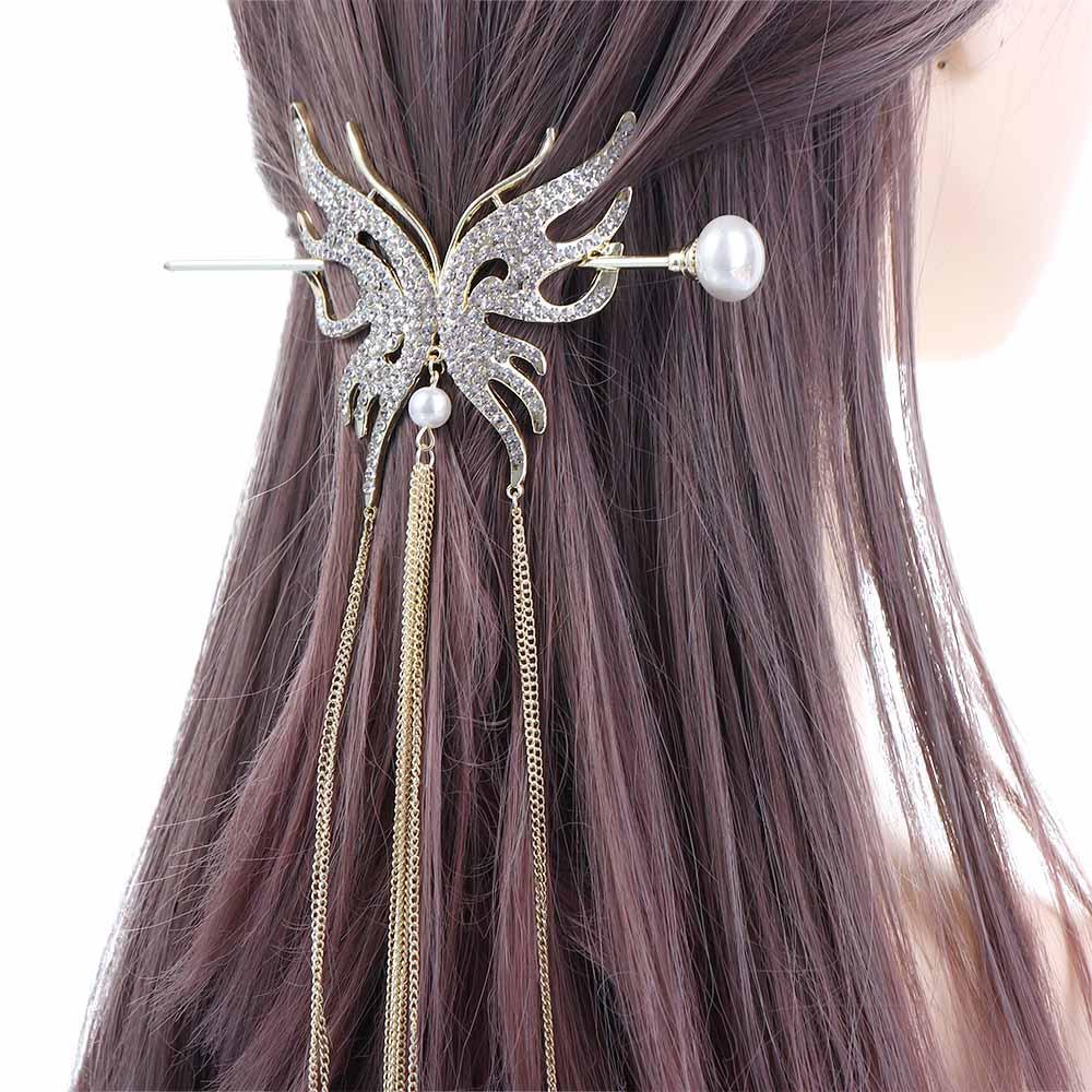 Kẹp Tóc Đuôi Ngựa Dạng Dây Xích Dài 15H Phong Cách Vintage Cho Nữ