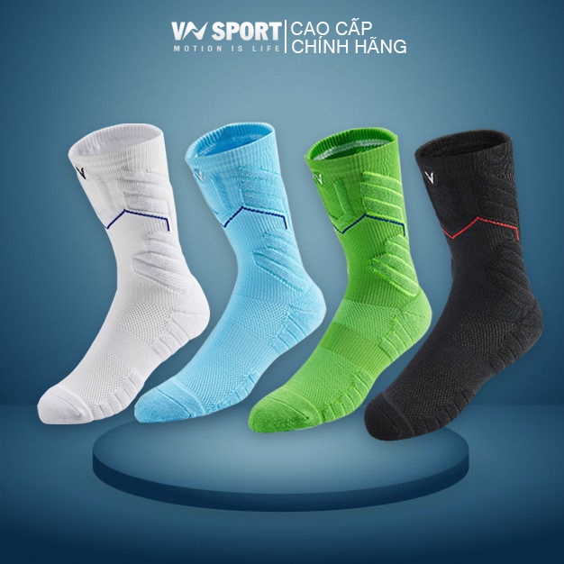 Tất Thể Thao Cao Cổ V-Pro VNSPORT Chính Hãng Chơi Bóng Rổ, Bóng Chuyền, Bóng Đá Và Các Bộ Môn Thể Thao Khác