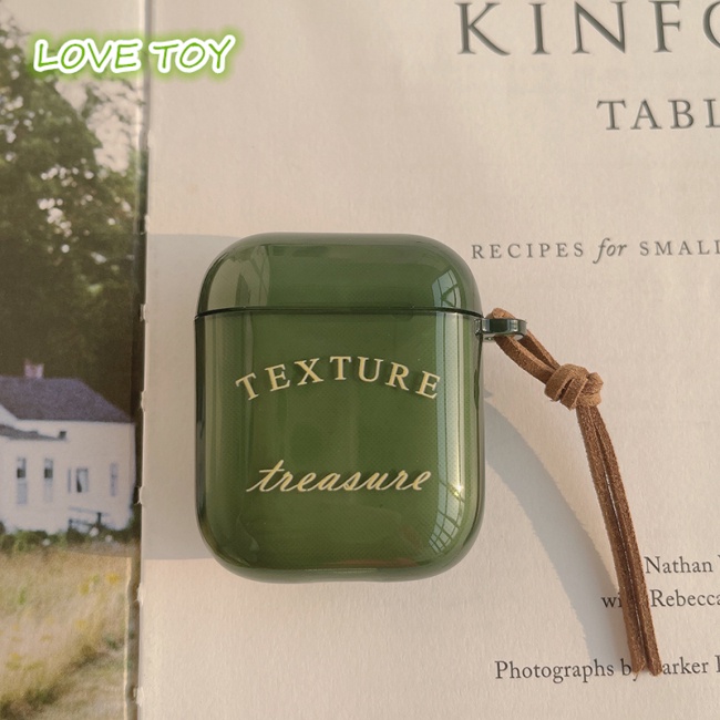 Vỏ Bảo Vệ Hộp Sạc Tai Nghe Bluetooth Không Dây Airpods1 / 2 Trong Suốt In Chữ Nkodok Màu Xanh Lá