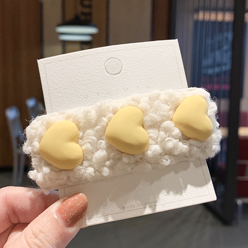 Kẹp Tóc Hình Chữ Nhật Màu Kẹo Hình Trái Tim Thời Trang Hàn Quốc Cho Bé Gái