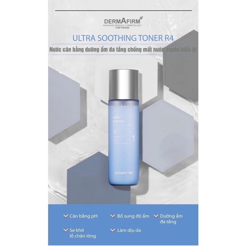 HÀNG CÔNG TY - Nước cân bằng Dermafirm Moist Barrier Boosting Toner M4 dưỡng ẩm đa tầng chống mất nước 200ml