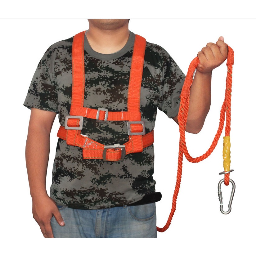 Dây đai an toàn - 2 móc thép, dây đai bảo hộ, dụng cụ bảo hộ lao động, an toàn, chất lượng
