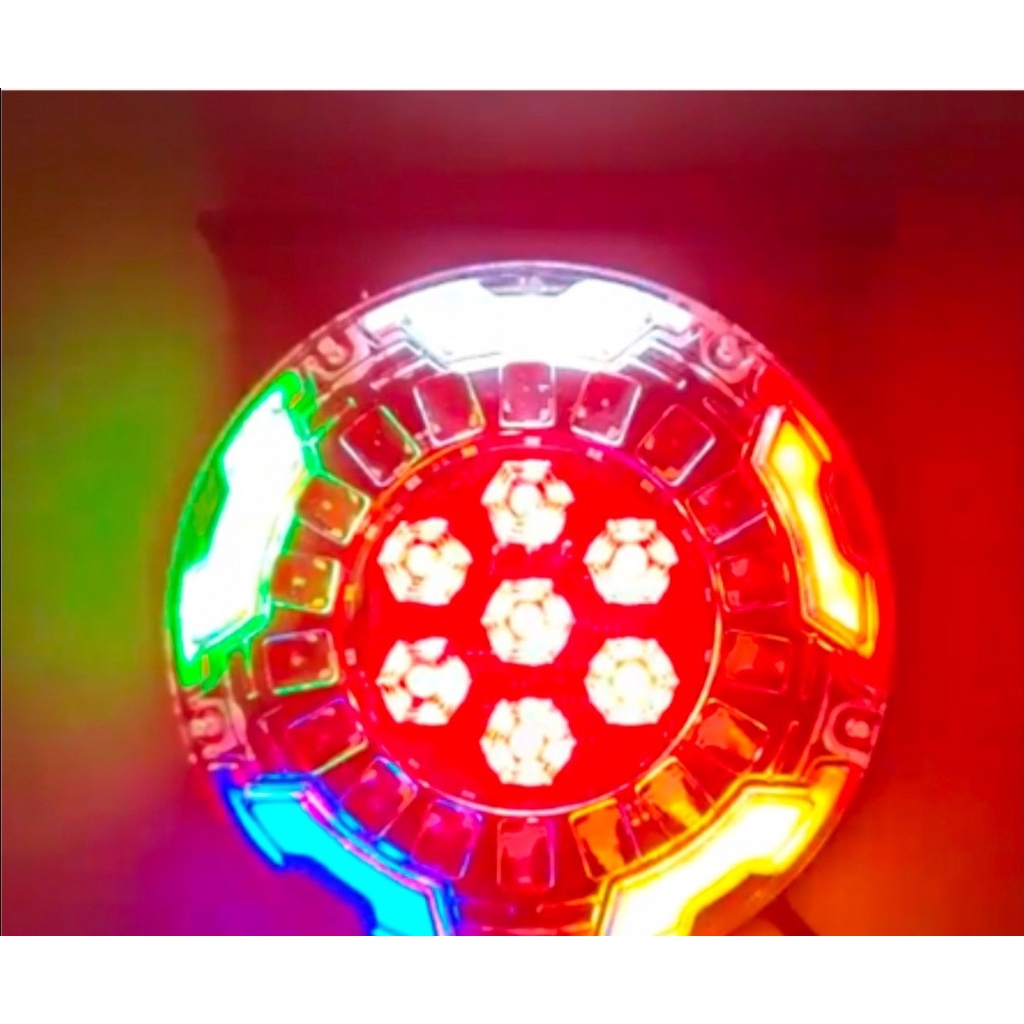 Đèn tròn 14cm phá sương tráng trí đuôi và nóc xee Tải LED 25 Bóng 24V nhiều màu sắc