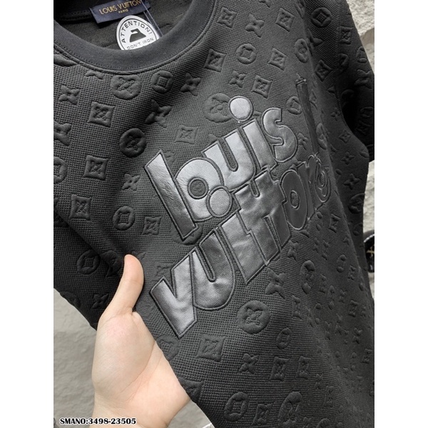 Áo phông LV nam thêu logo ở cổ cực đẹp -Áo phông nam thấm hút mồ hôi