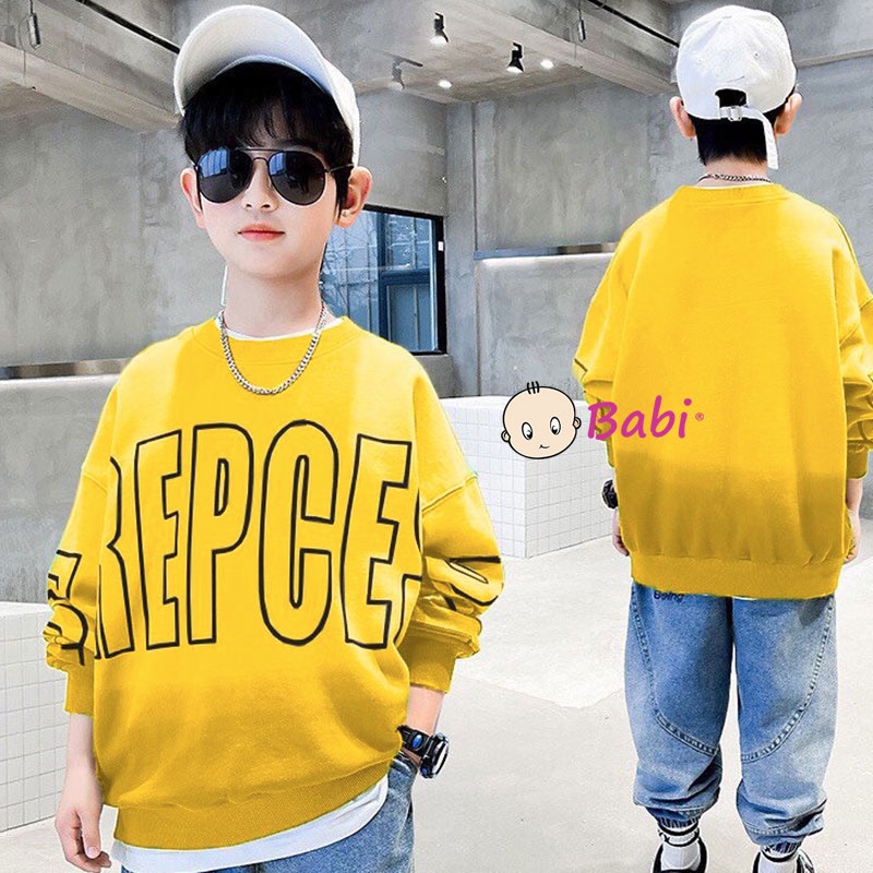Áo sweater tay dài loang màu phong cách Hàn Quốc thời trang cho bé trai size đại 20-55kg