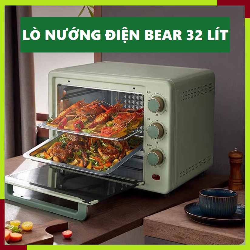 LÒ NƯỚNG ĐIỆN BEAR, DUNG TÍCH 32L, CÔNG SUẤT 1500W, NƯỚNG NGUYÊN CON GÀ