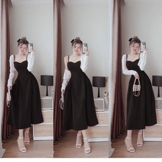 SET ĐẦM DÂY KÈM ÁO KHOÁC