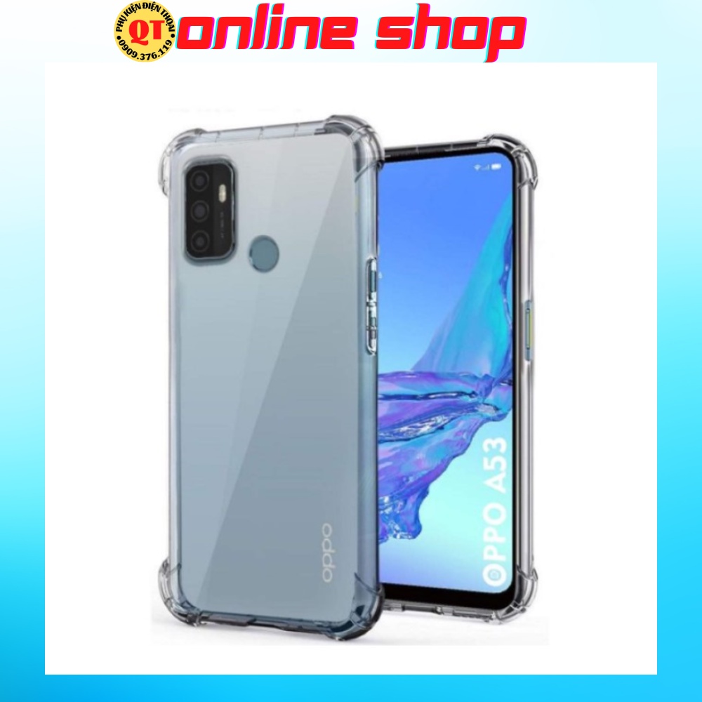 Ốp Lưng Oppo A53 Dẻo Trong Suốt Chống Sốc Có Gù Bảo Vệ 4 Gốc