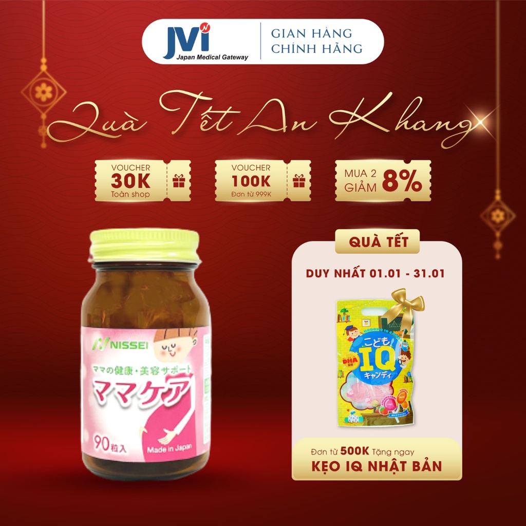 Vitamin Cho Bà Bầu Nissei Nhật Bản – Viên Uống Mama Care Nhật Bản Bổ Sung Vitamin, Khoáng Chất 90 Viên