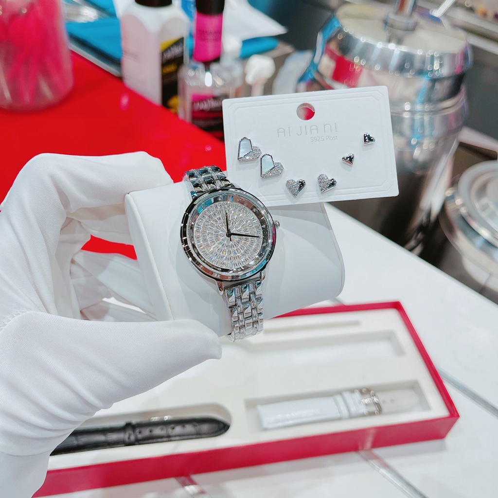 [CHÍNH HÃNG] Đồng hồ nữ Scottie 32mm đính đá full mặt sang trọng Mai Luxury Watch SC 9323