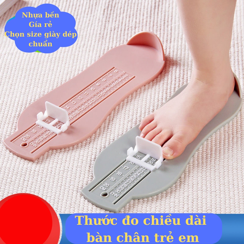 Thước đo chiều dài bàn chân trẻ em chọn giày dép chuẩn size bé gái và bé trai dưới 10 tuổi - Dụng cụ đo chân cho bé