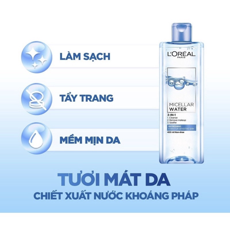 Nước tẩy trang Loreal 400ml