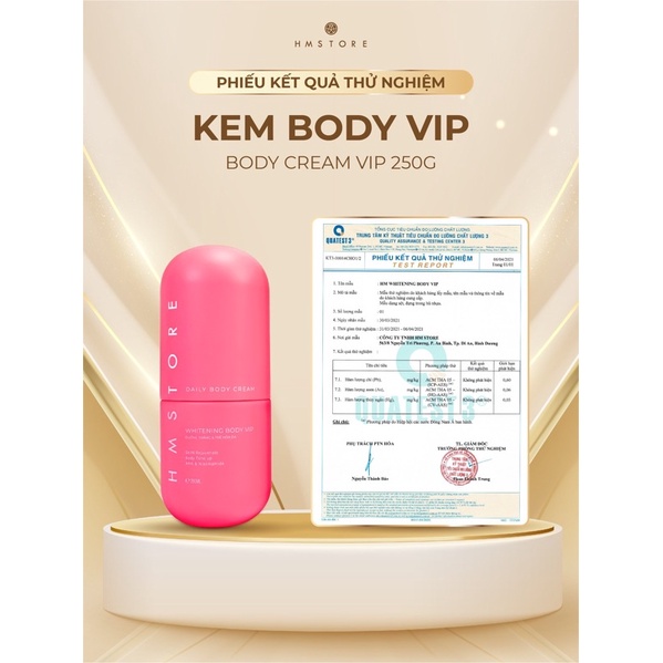 BODY VIP MẪU MỚI TẶNG KÈM KÍCH TRẮNG 20G HM STORE