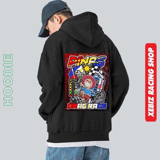 Áo hoodie nỉ bông nam nữ DRAG RACE / Hoodie Unisex cotton in hình kiểu racing xebiz dày dặn, thoải mái