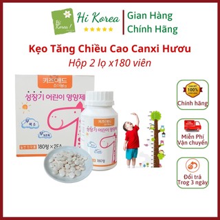 Kẹo ngậm canxi hươu hỗ trợ tăng chiều cao cho bé hộp 2 lọ x180 viên