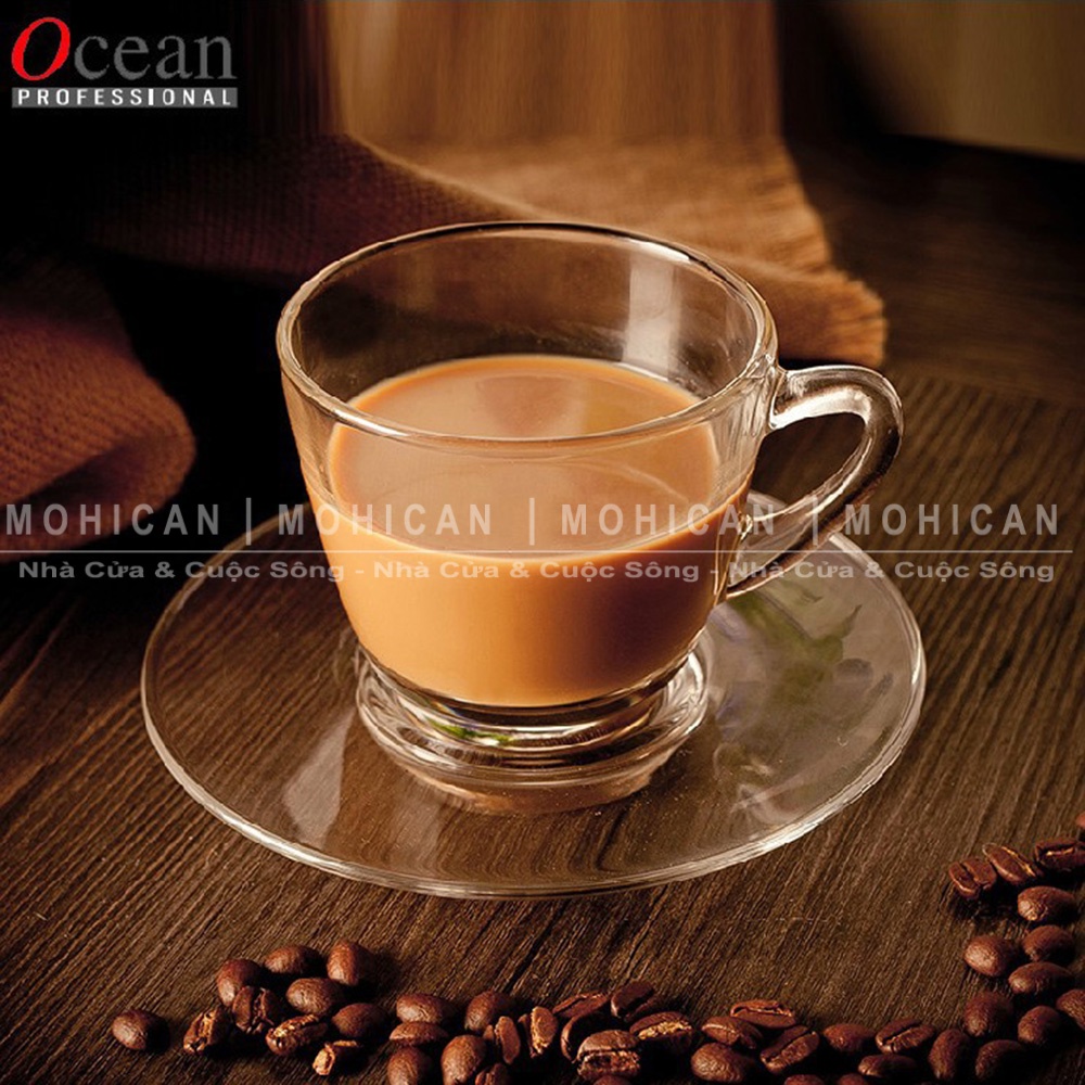 Ly thủy tinh có quai Ocean Café Kenya Cup 245ml, cốc thủy tinh đẹp uống đồ nóng, cà phê, nhập khẩu Thái Lan OCEG-P01641