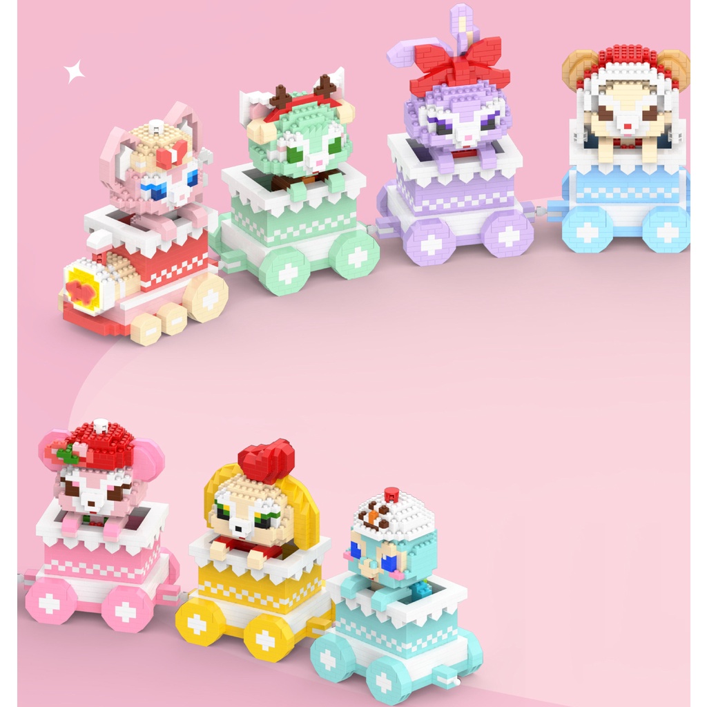 DISNEY Bộ 7 Mô Hình Đồ Chơi Lắp Ráp Xe Lửa Mini Tự Làm Cho Bé