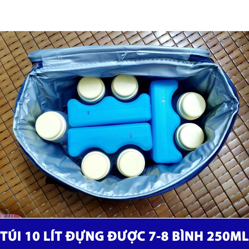 Túi giữ nhiệt bình sữa 2 đá khô Bigmom trữ lạnh 12 tiếng ủ 4 tiếng 3 lớp 8mm siêu dày dặn chống thoát hơi 99%