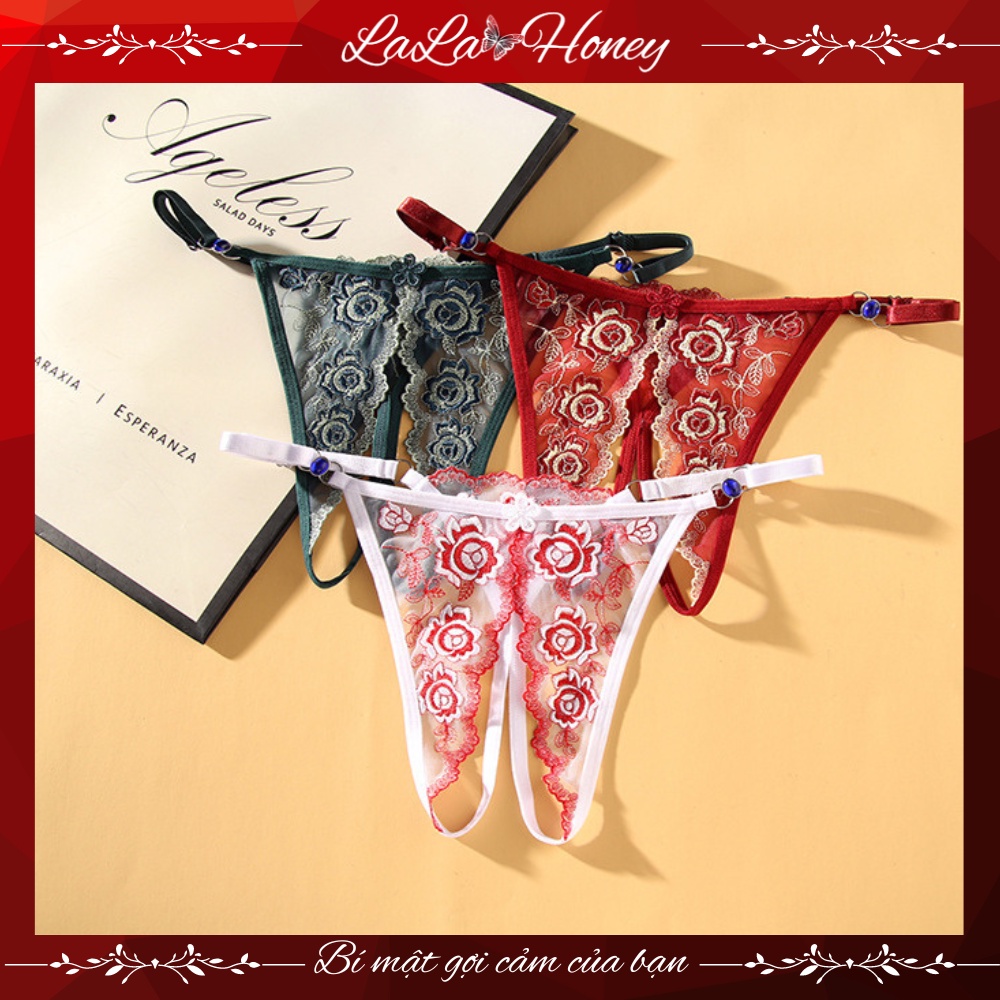 Quần Lót Lọt Khe Hở Xẻ Đáy Dây Điều Chỉnh Ren Sexy Nữ, Quần Xì Quần Chip Sịp Lọt Khe Ren Không Đáy Sexy Nữ - LALA HONEY