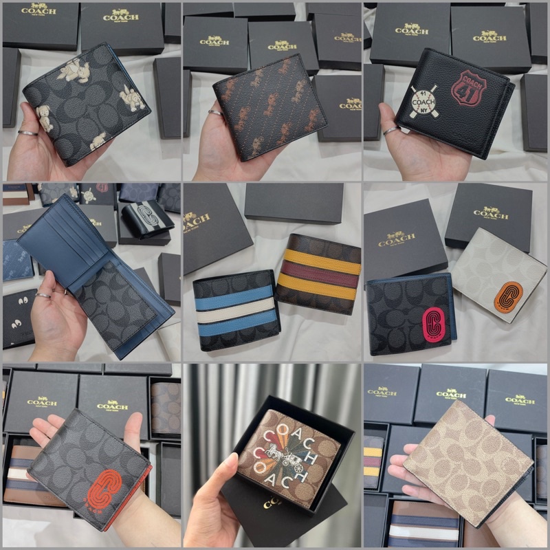 VÍ NGẮN COACH DA THẬT - VÍ MINI ĐỰNG THẺ CARD - MUA 1 ĐƯỢC 2