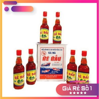 Thùng 6c nước mắm nhĩ cá cơm chai thuỷ tinh 500ml loại đặc biệt- thượng hạng Bé Bầu
