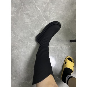 Boot cao cổ V da nhám gót cao 5cm