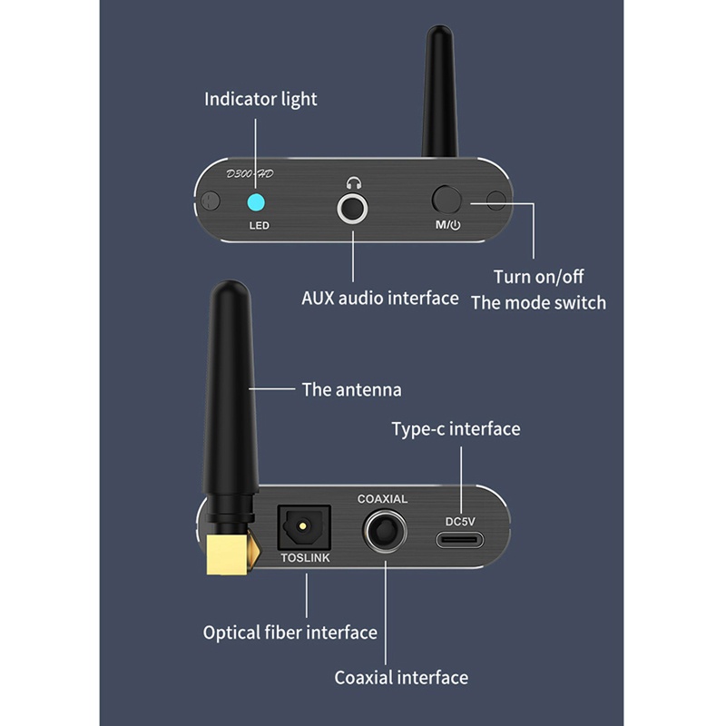 Thiết Bị Nhận Tín Hiệu Không Dây APTX-HD Bluetooth 5.2 HiFi Hỗ Trợ Khuếch Đại Âm Thanh
